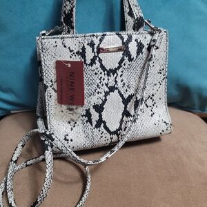 Nine West Monochrome Snake Print Mini Satchel